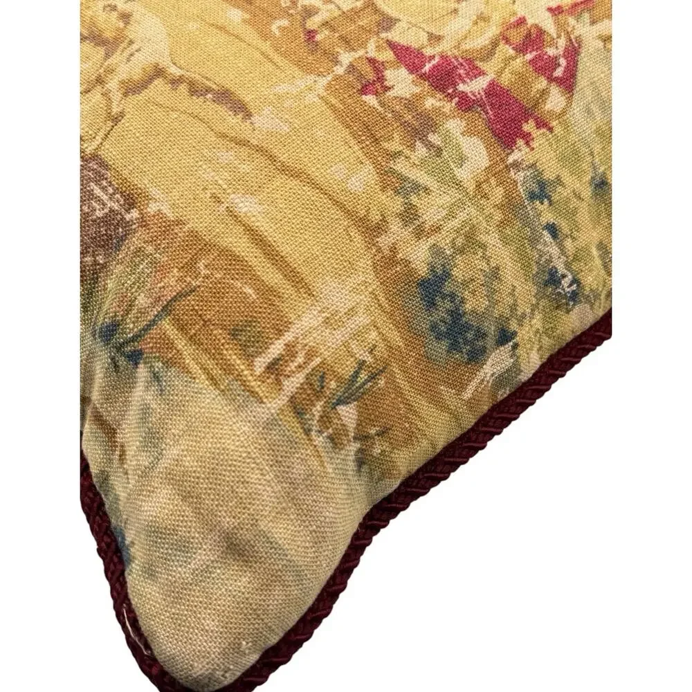 Vintage Bosporus Toile Decorative Throw Pillow Pastoral 16 x 16